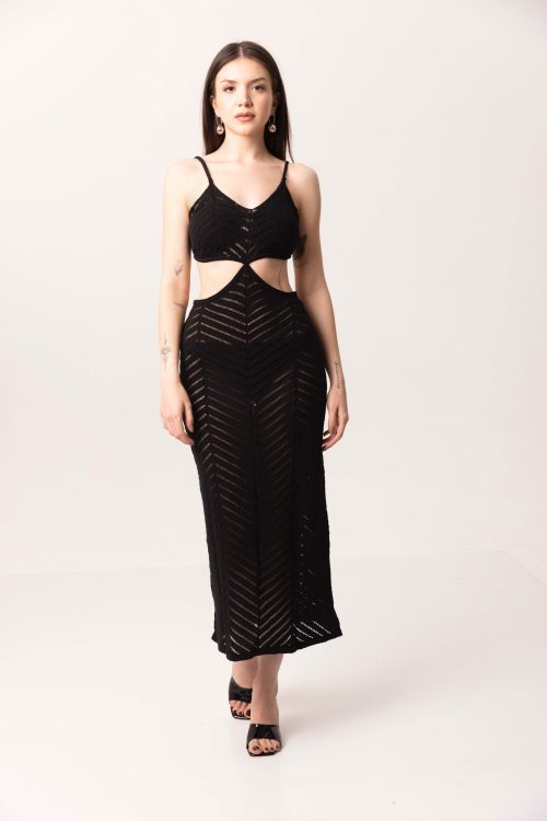 Siyah Örme Pareo Elbise