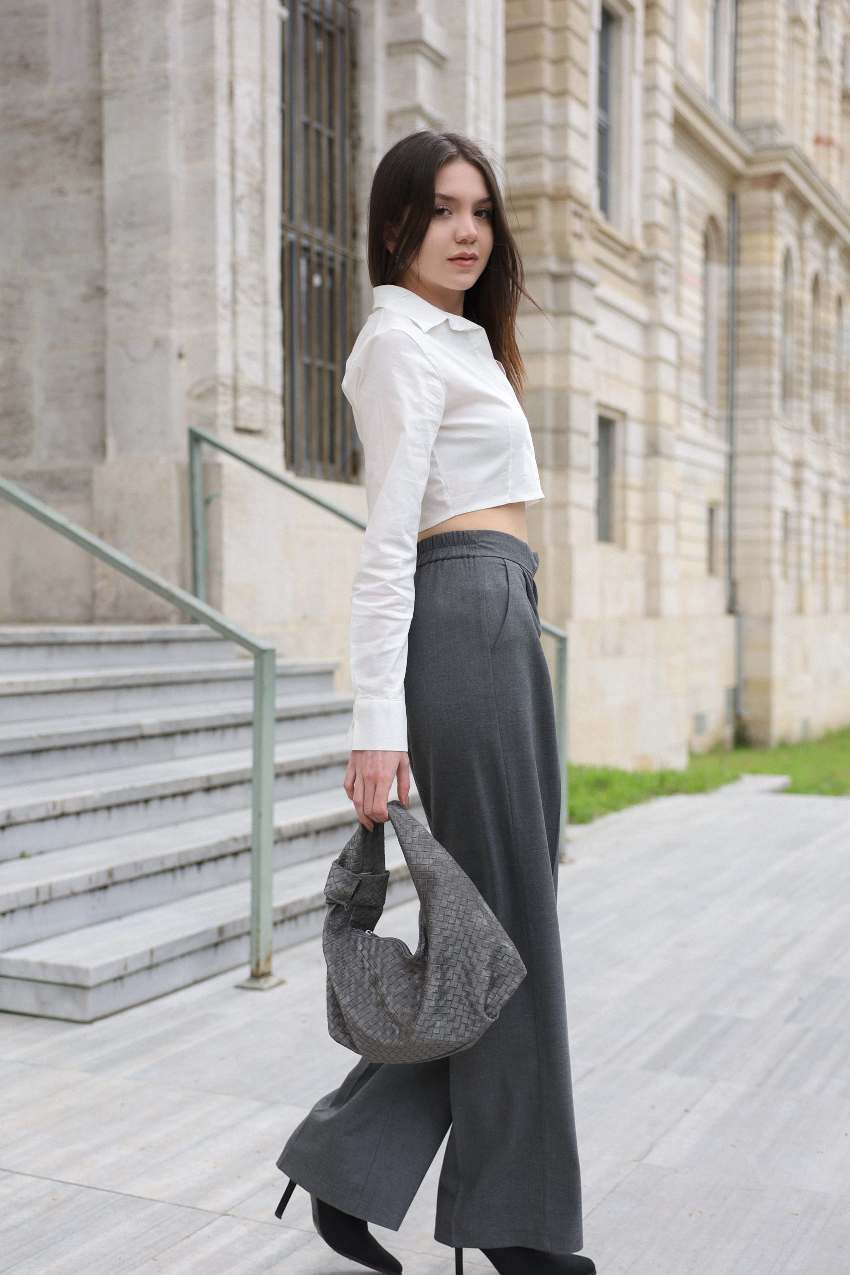 Beyaz Fleto Cep Crop Gömlek Beyaz Fleto Cep Crop Gömlek 4